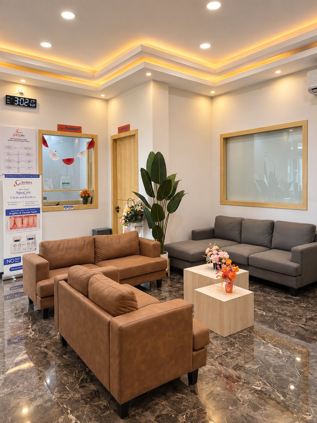 Area sofa tunggu Devema Clinic