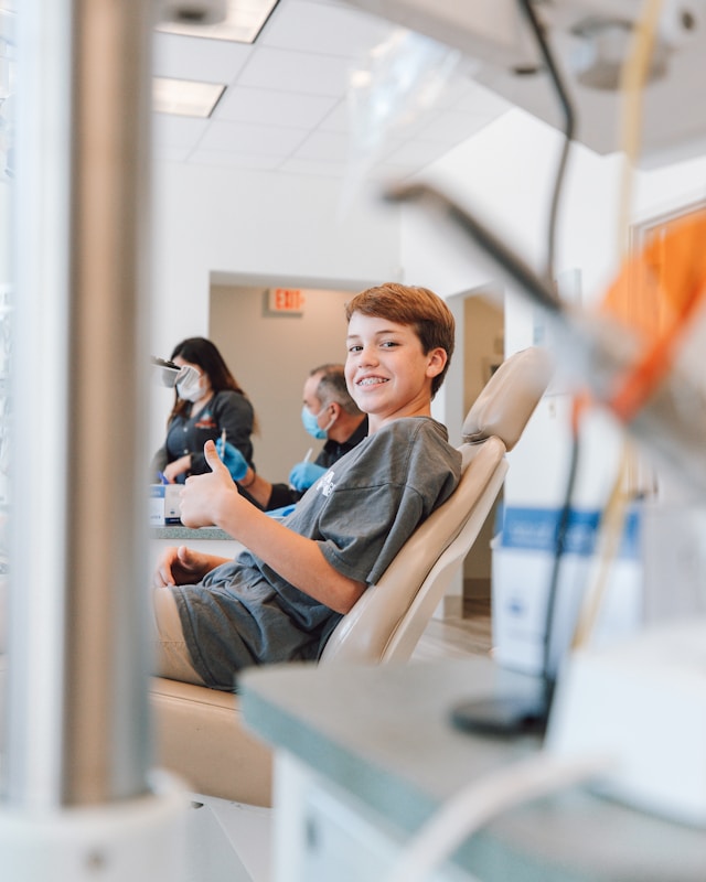 Dentist caring for smiling patient